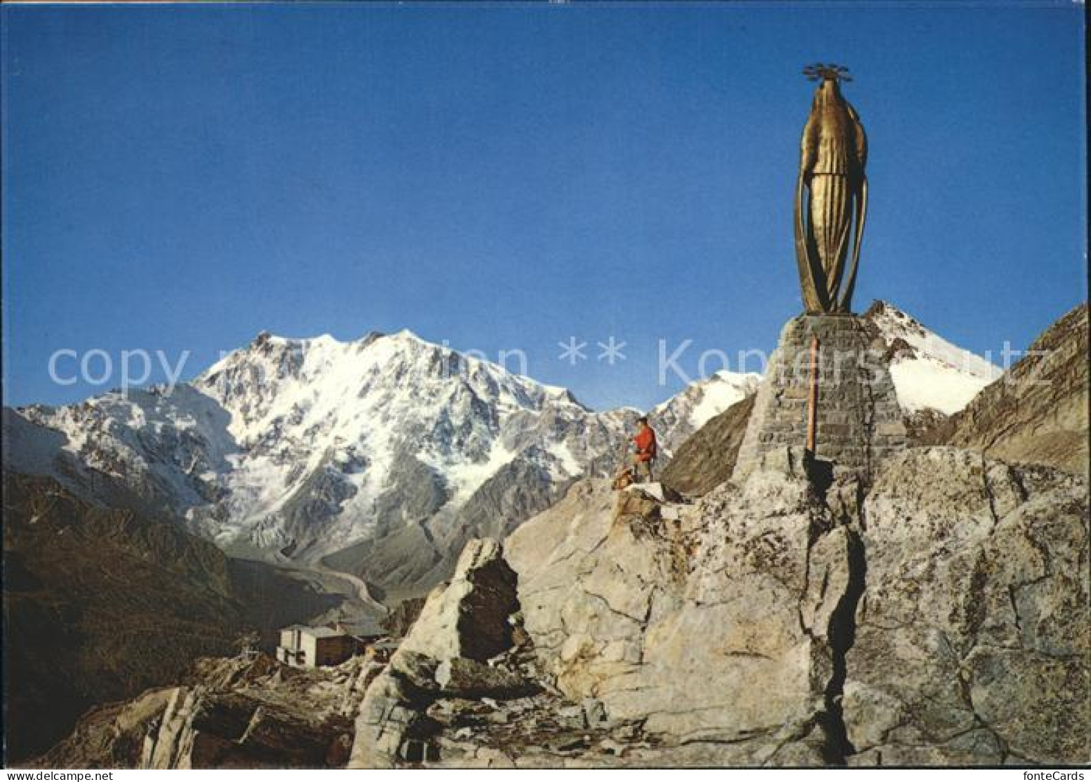 12367944 Monte Moro Pass Col De Monte Moro Monte Rosa Und Dufourspitze Monument  - Altri & Non Classificati