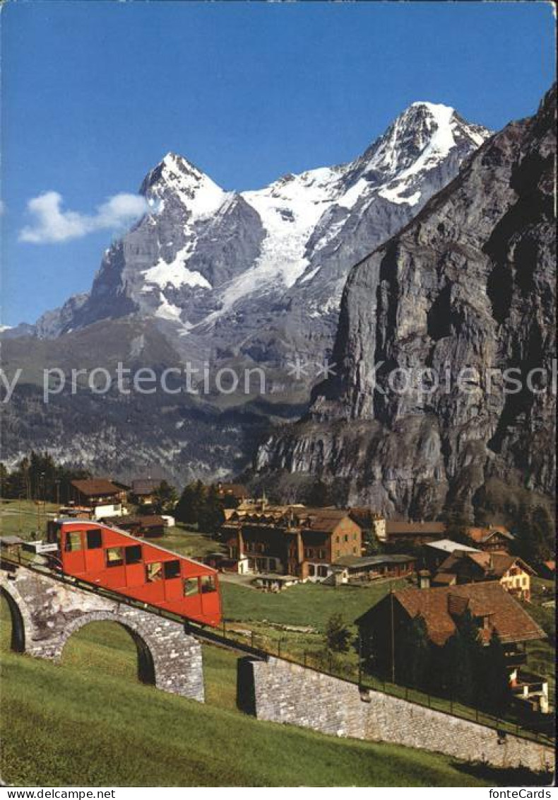 12367942 Muerren BE Mit Eiger Moench Und Allmendhubelbahn Muerren - Sonstige & Ohne Zuordnung