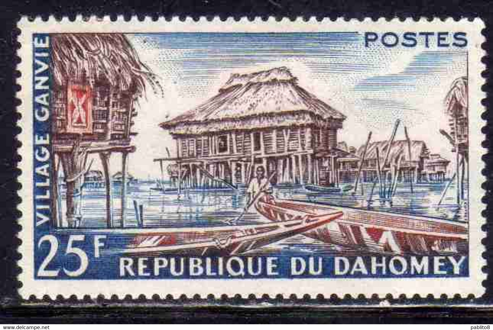 DAHOMEY 1960 VILLAGE GANVIE 25fr MLH - Bénin – Dahomey (1960-...)