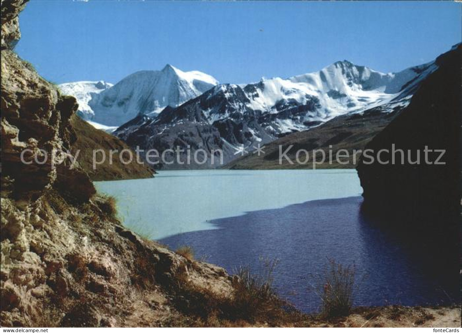 12367912 Grande Dixence Lac Au Fond Le Mont Blanc De Cheilon Et La Luette Grande - Altri & Non Classificati