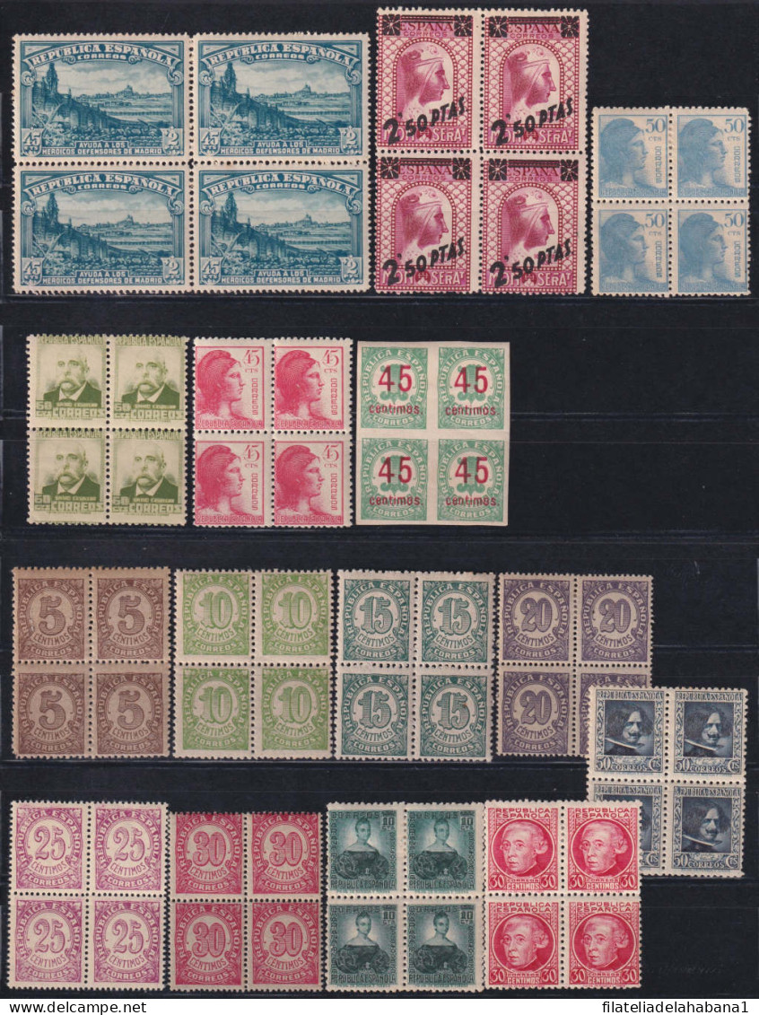 Z471 ESPAÑA SPAIN REPUBLICA STAMPS LOT BLOCK 4 ORIGINAL GUM.  - Neufs