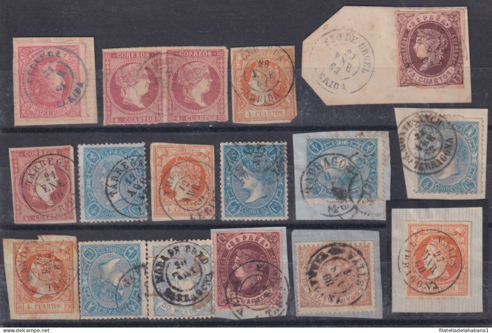 Z479 ESPAÑA SPAIN RARE CANCEL BARCELONA TARRAGONA LLEIDA STAMPS LOT.  - Usados