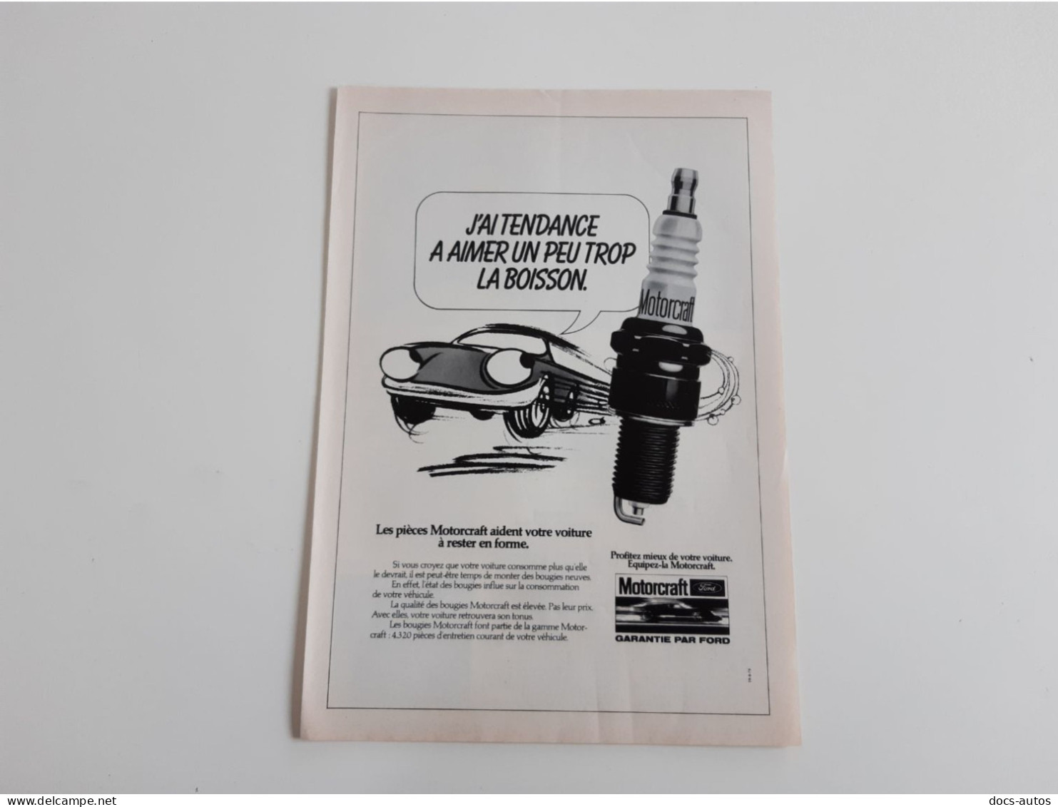 Publicité De Presse Automobile Bougies Motorcraft - Andere & Zonder Classificatie