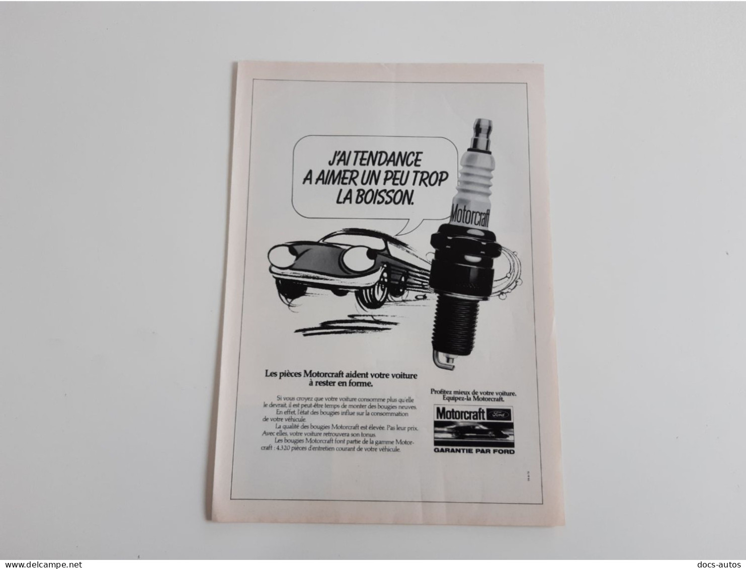 Publicité De Presse Automobile Bougies Motorcraft - Altri & Non Classificati