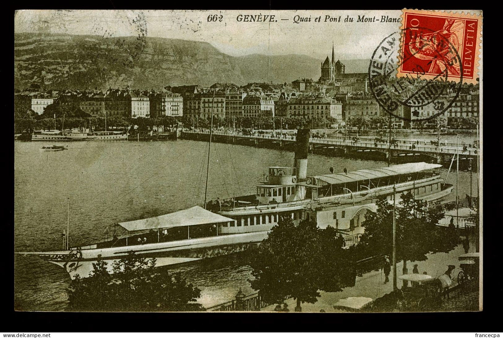 14595 - SUISSE - GENEVE - Quai Et Pont Du Mont Blanc - Genève