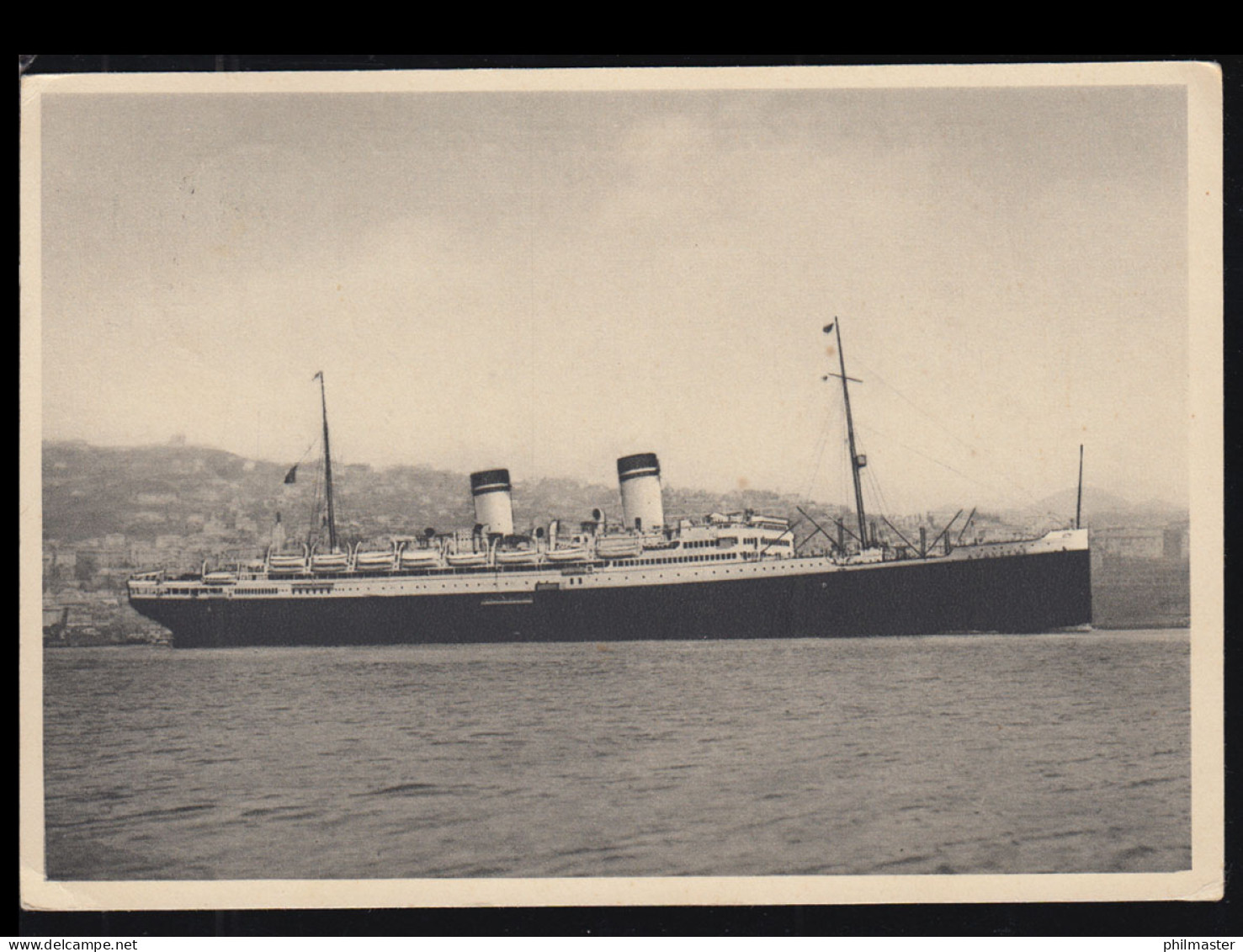 Foto-AK Schiffe: Italien Dampfer AUGUSTUS, 18.2.1936  - Autres & Non Classés