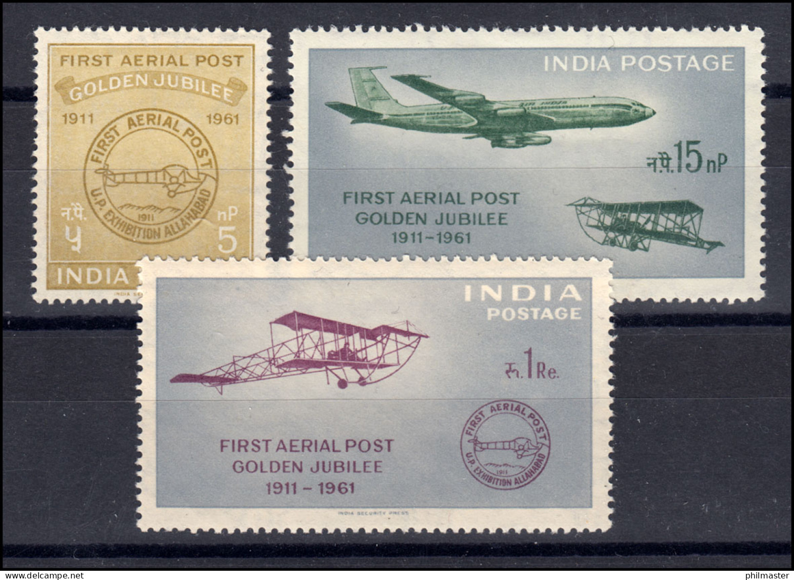 Indien 320-322 Flugpost / Luftpost, Satz ** Postfrisch / MNH - Other & Unclassified