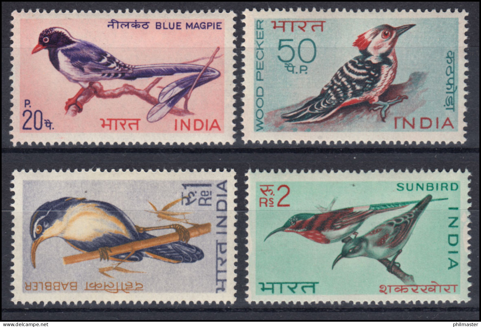 Indien 464-467 Vögel, Satz ** Postfrisch / MNH - Autres & Non Classés