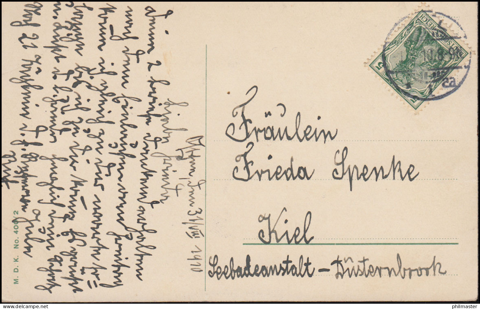 Künstler-AK Schiffe: Frau Am Steuerrad Mit Gedicht, Ortspostkarte KIEL 1.9.1910 - Other & Unclassified