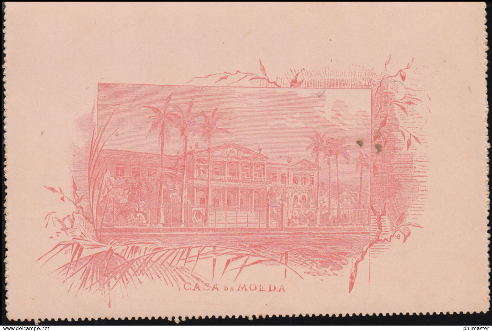 Brasilien Kartenbrief Blau 15.11.1893 Rot Casa De Moeda Aus PALMEIRA 20.11. - Sonstige & Ohne Zuordnung