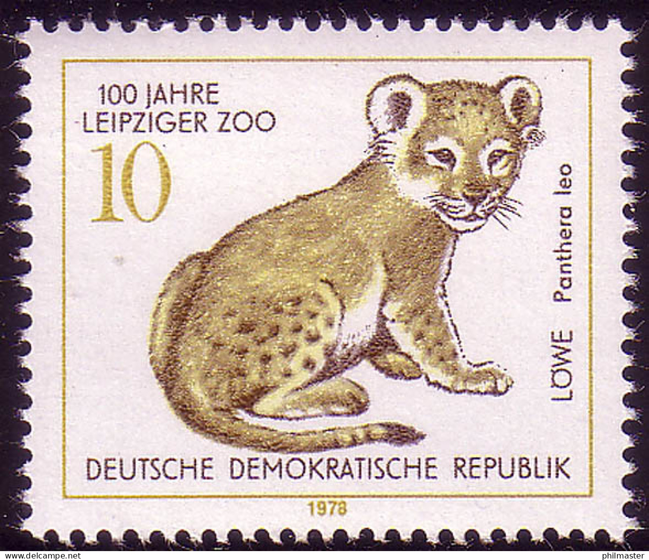 2322 Zoologischer Garten Leipzig 10 Pf Löwe ** - Unused Stamps