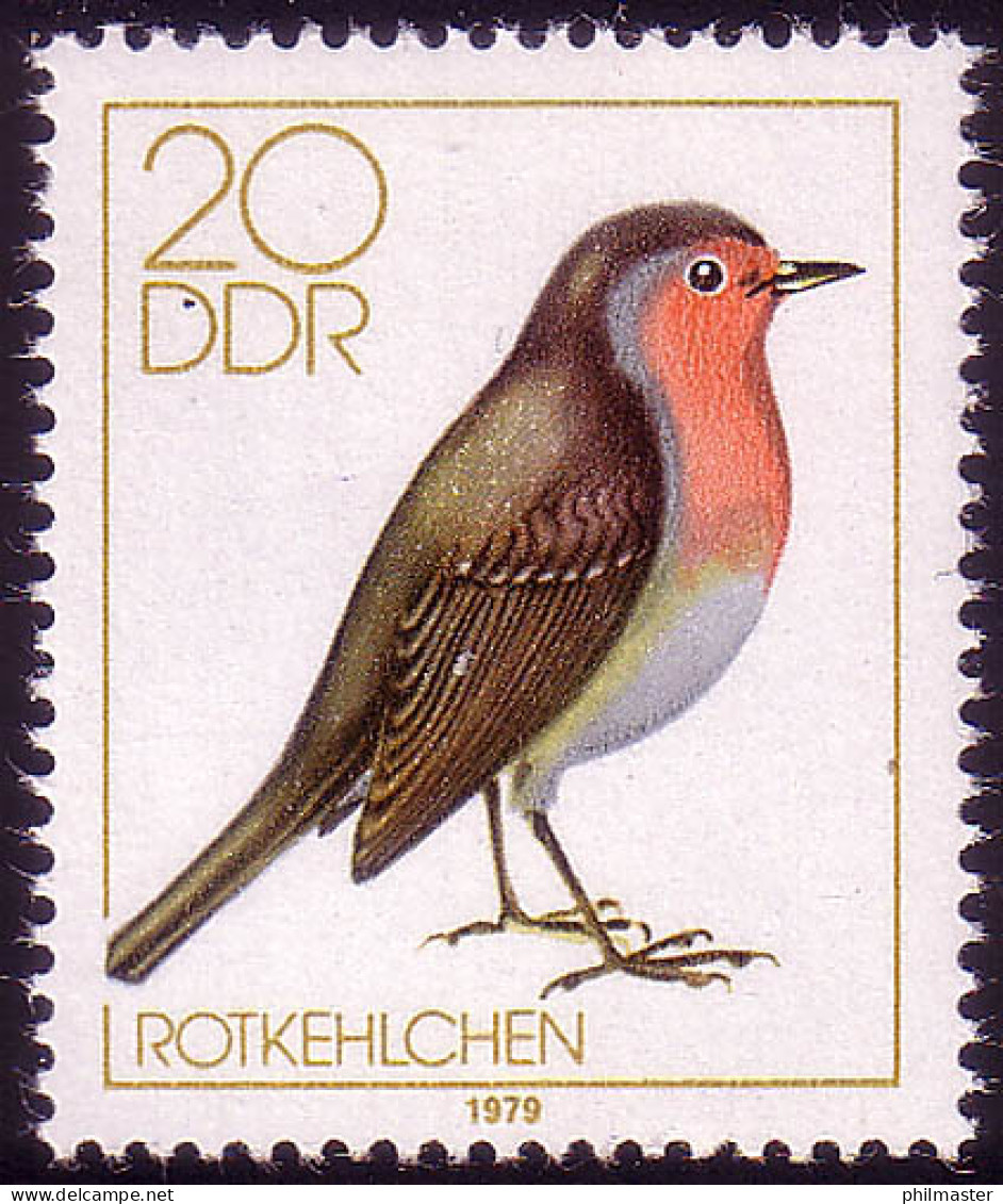2390 Heimische Singvögel 20 Pf Rotkehlchen ** - Unused Stamps