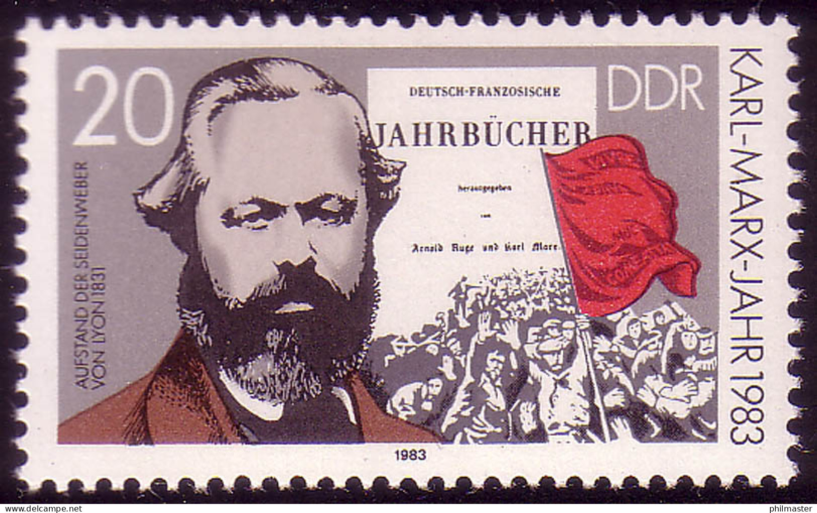 2784 Karl Marx 20 Pf 1983 ** - Neufs