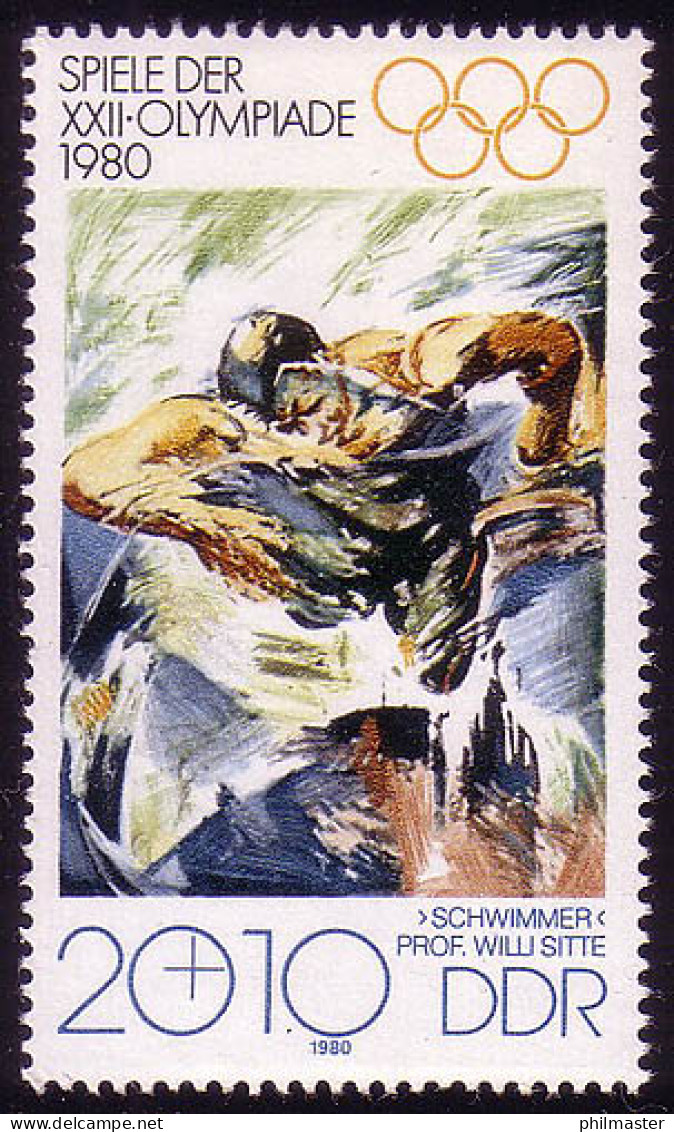 2529 Olympische Sommerspiele Moskau 20+10 Pf 1980 ** - Unused Stamps