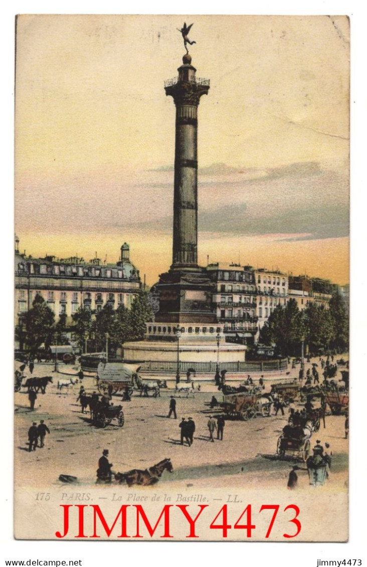 CPA - PARIS En 1910 - La Place De La Bastille ( Bien Animée - Colonne De Juillet ) Le Génie ) N° 175 - L L - Plazas