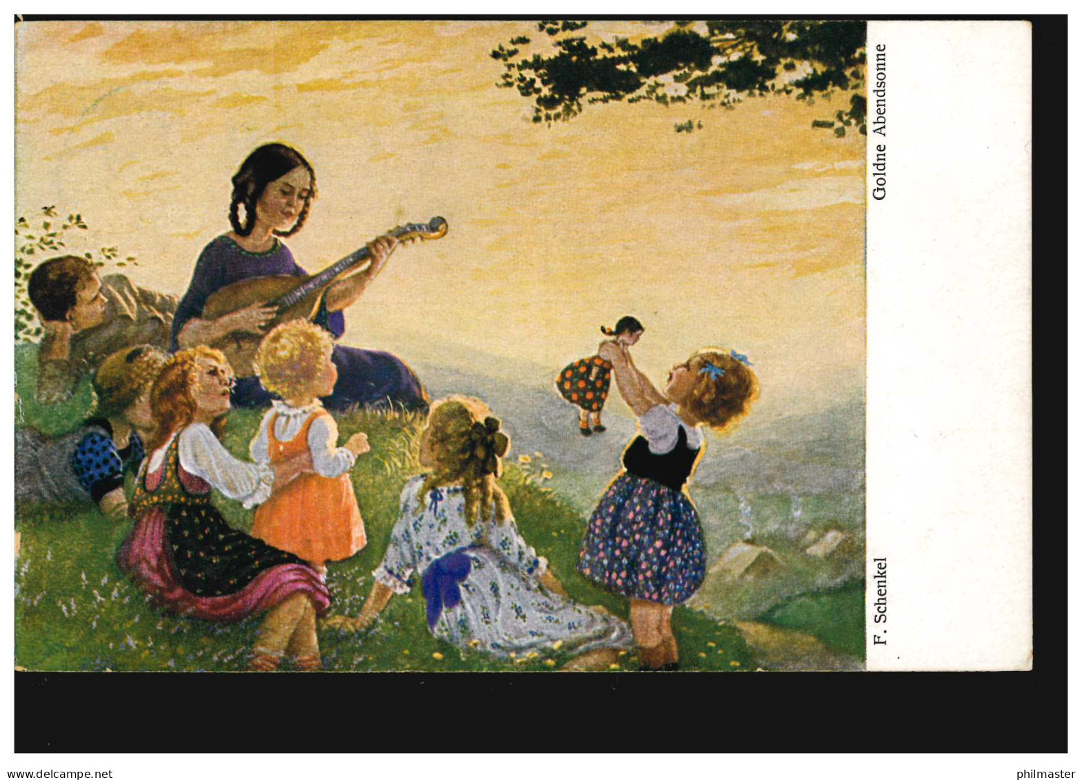 Künstler-AK F. Schenkel: Goldene Abendsonne, EICHENDORF 2.1.1921 - Ohne Zuordnung