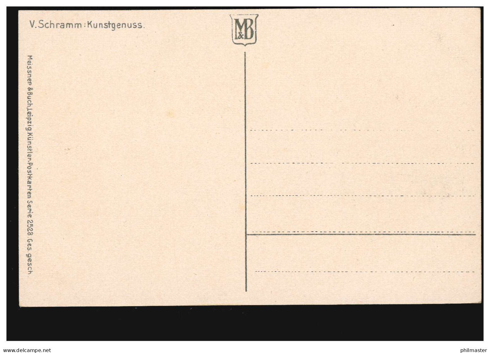 Künstler-AK V. Schramm: Kunstgenuss, Verlag M.&.P. Leipzig, Ungebraucht - Zonder Classificatie