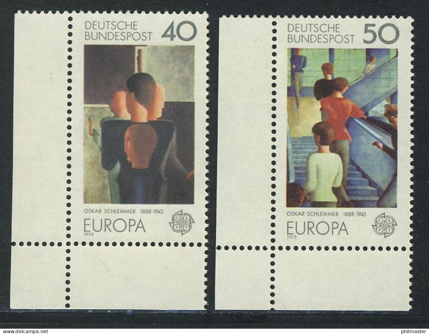 840-841 Europa/CEPT Gemälde 1975, Ecke U.l. Satz ** - Unused Stamps