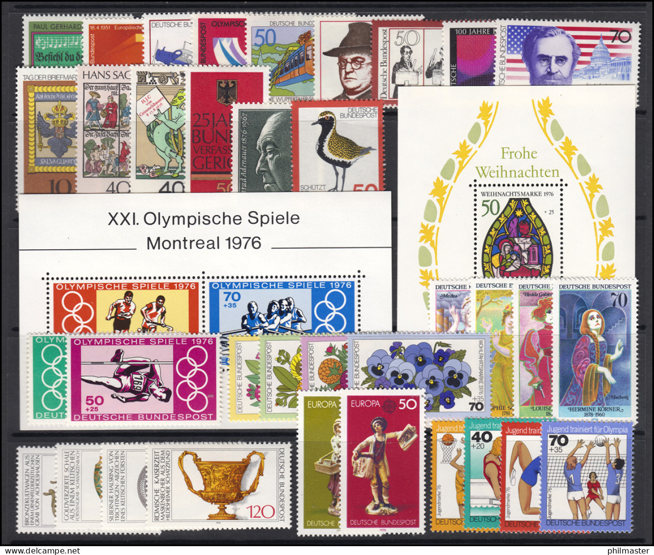 875-912 Bund-Jahrgang 1976 Komplett Postfrisch ** - Collections Annuelles