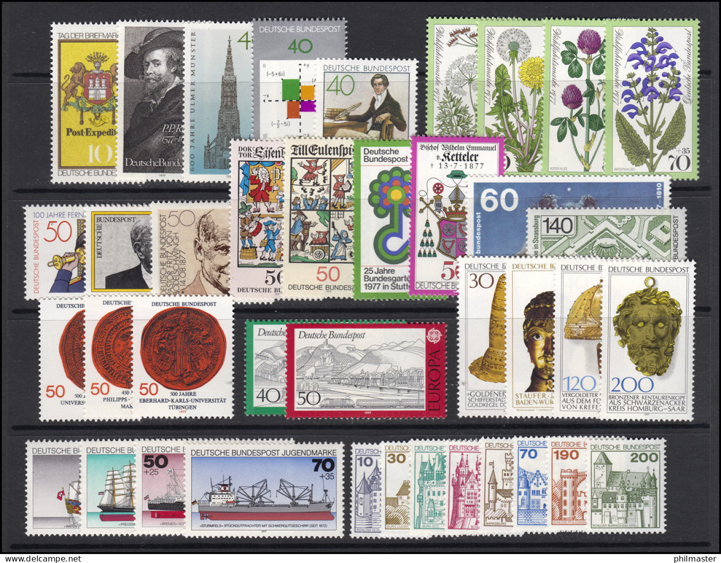 913-955 Bund-Jahrgang 1977 Komplett Postfrisch ** - Collections Annuelles