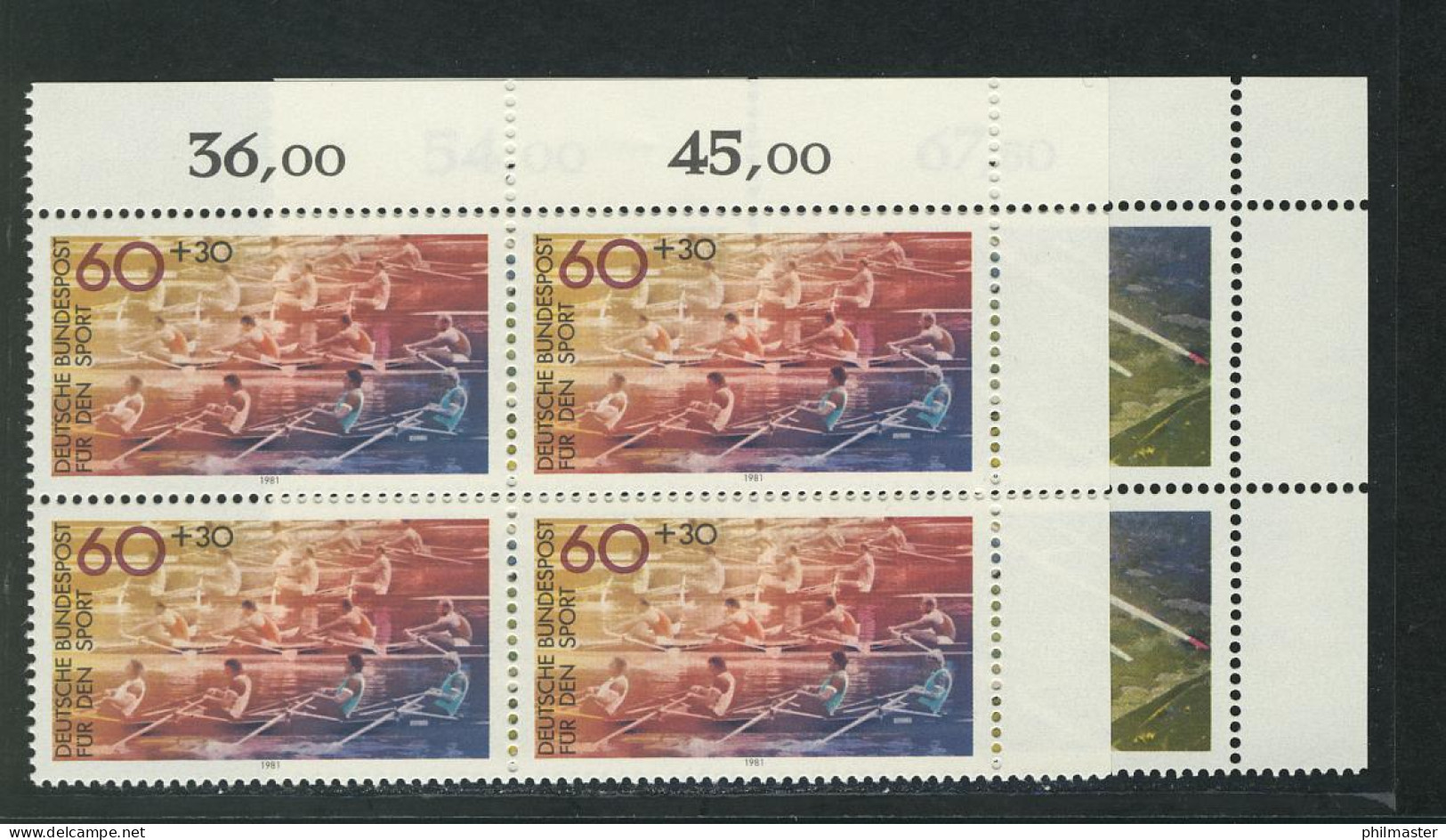 1094-1095 Sporthilfe Rudern Und Segelfliegen 1981, E-Vbl O.r. Satz ** - Unused Stamps