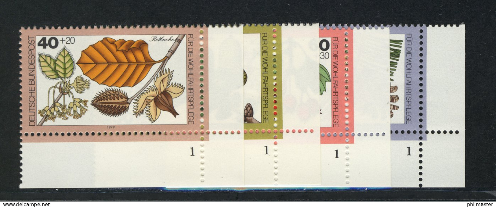 1024-1027 Wofa Bäume 1979, FN1 Satz ** - Unused Stamps