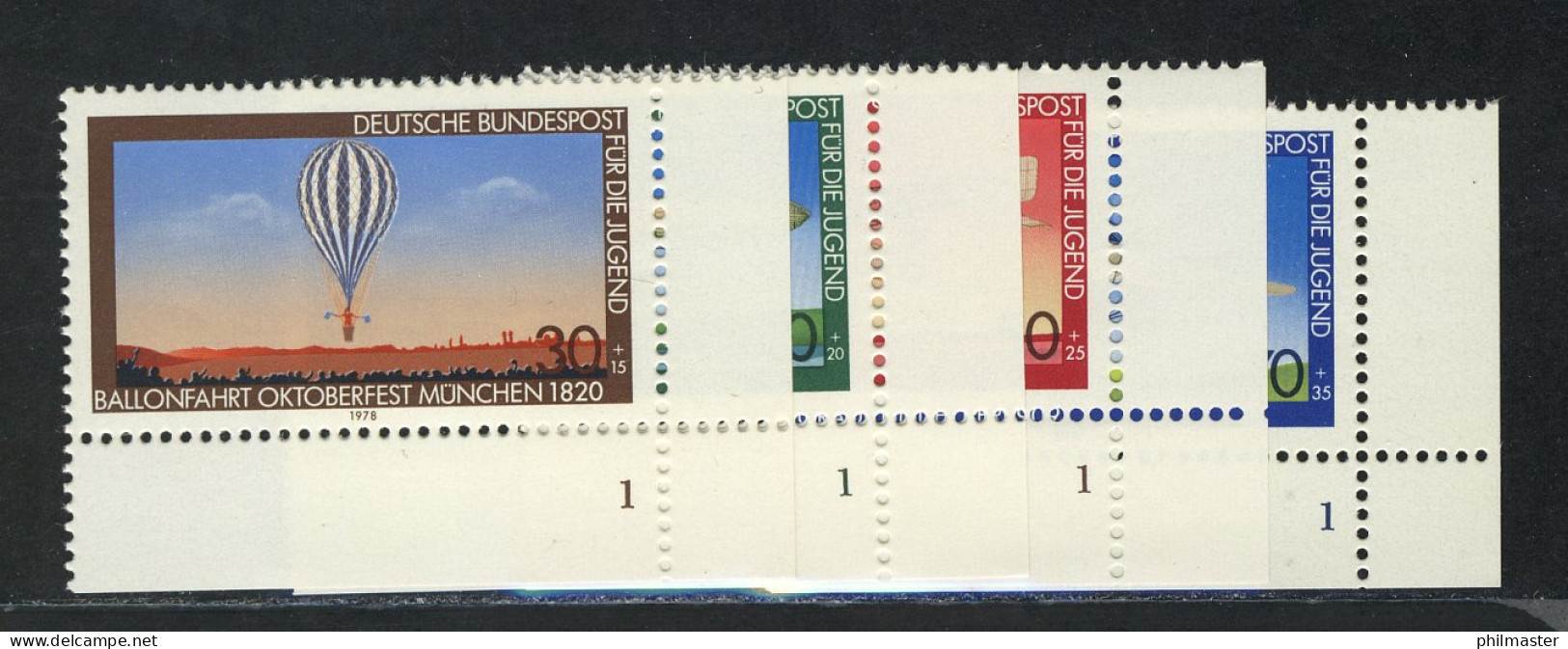964-967 Jugend Luftfahrt 1978, FN1 Satz ** - Neufs