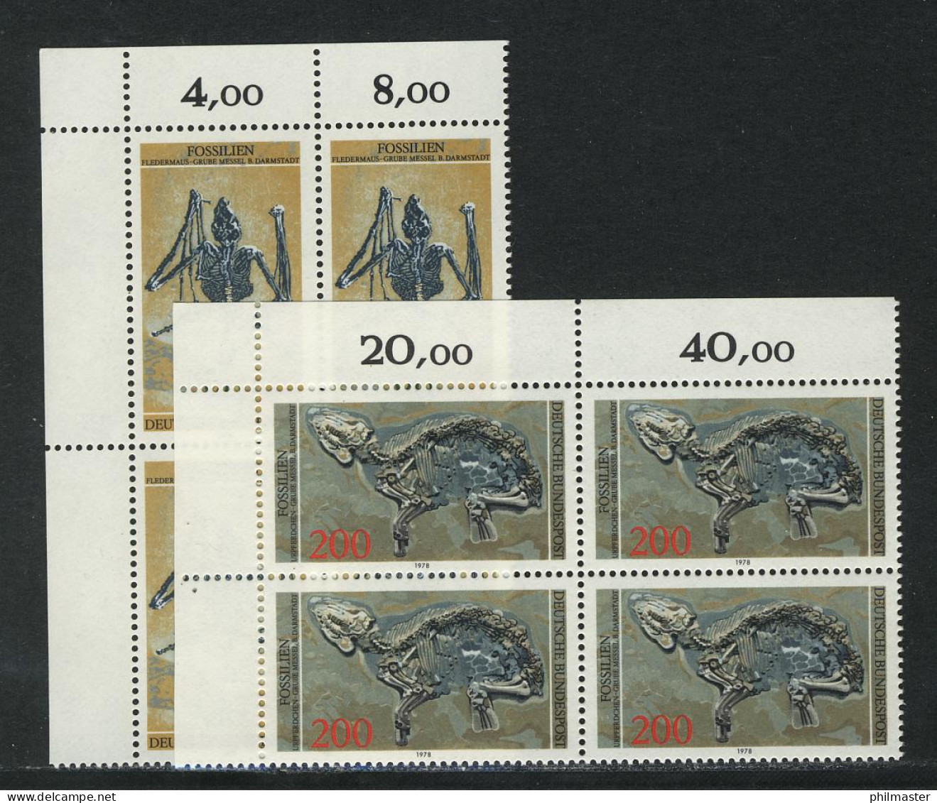 974-975 Fossilien 1978, E-Vbl O.l. Satz ** - Ungebraucht