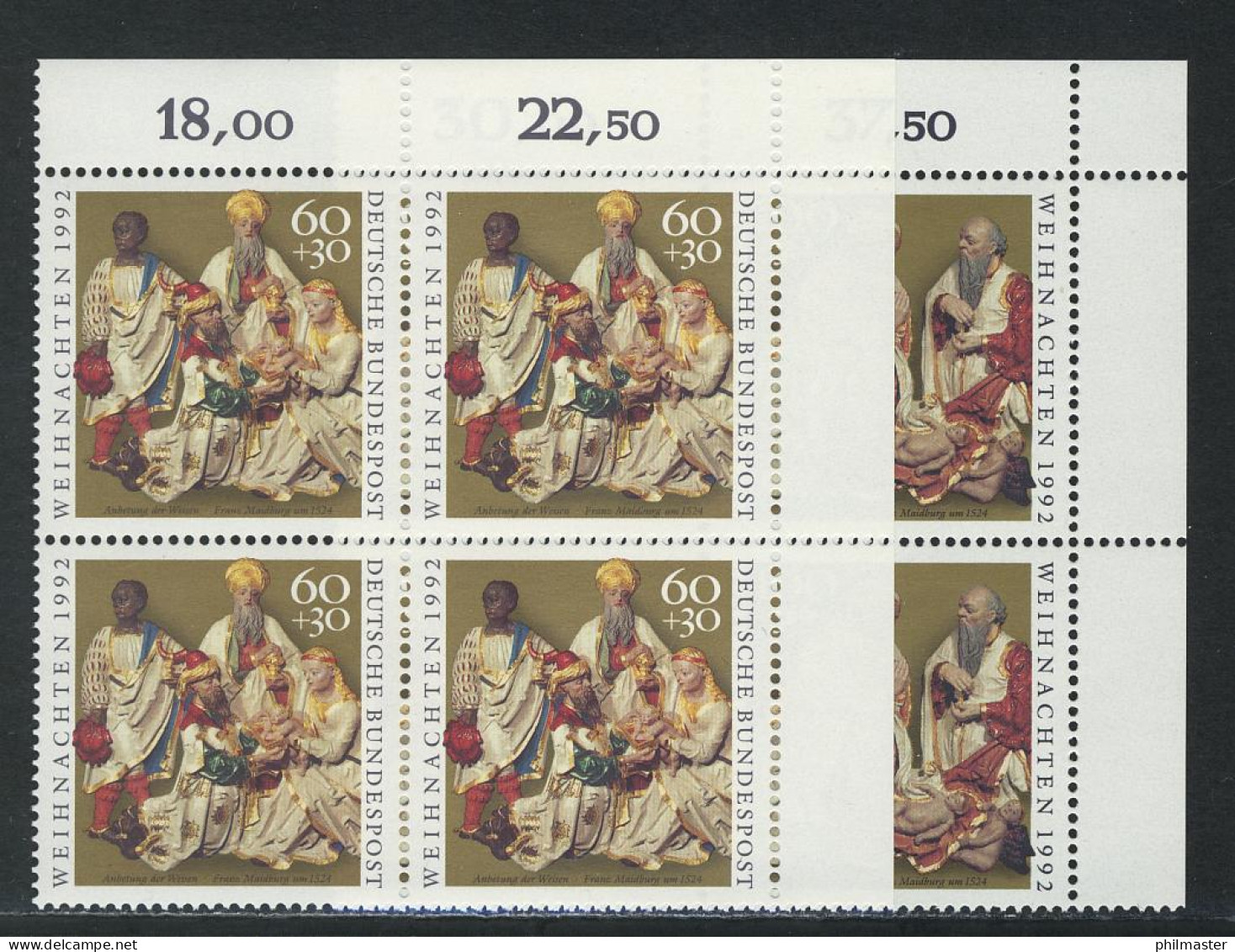 1639-1640 Weihnachten 1992, E-Vbl O.r. Satz ** - Unused Stamps
