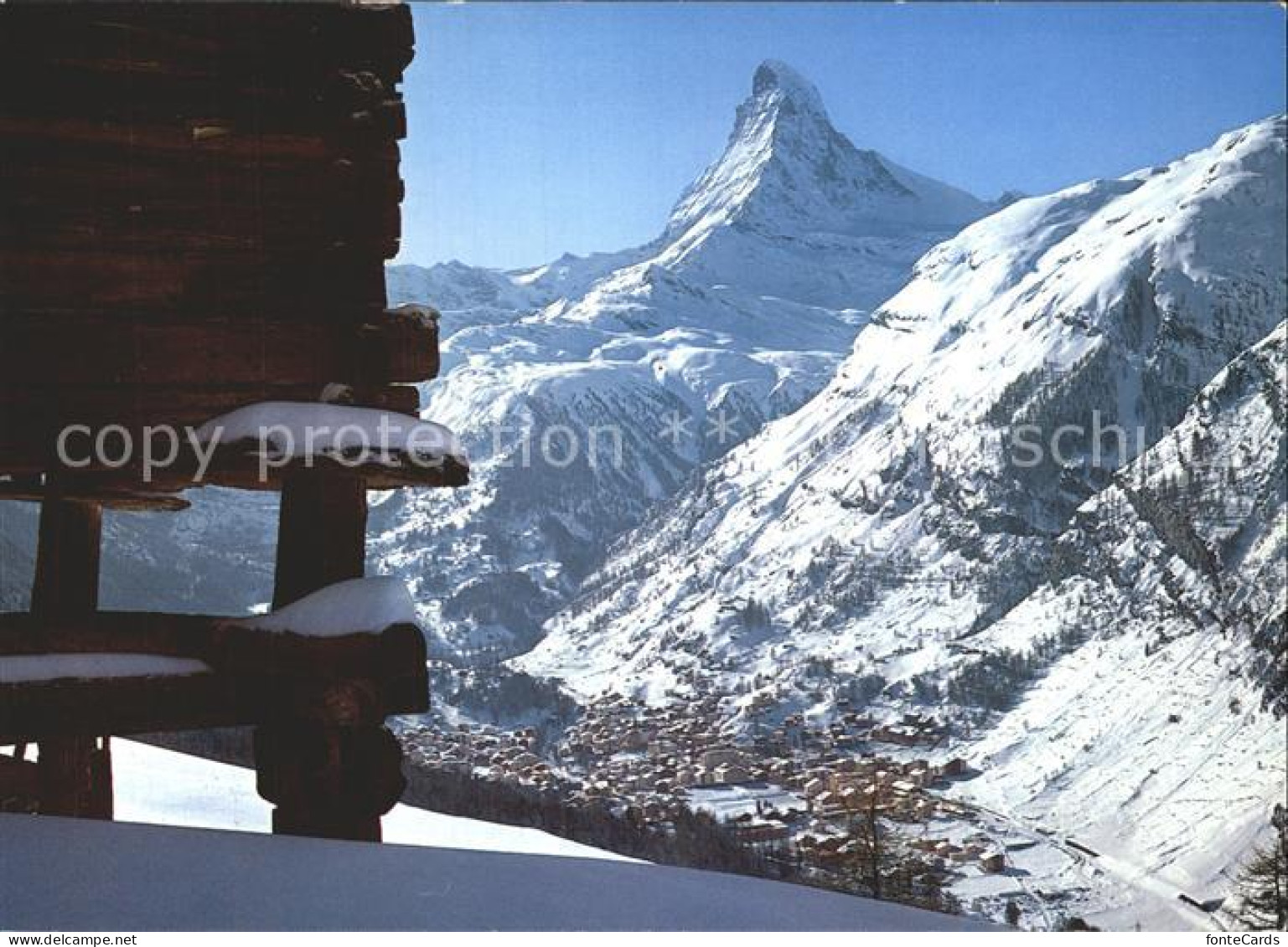 12365983 Zermatt VS Winterpanorama Mit Matterhorn Walliser Alpen  - Altri & Non Classificati