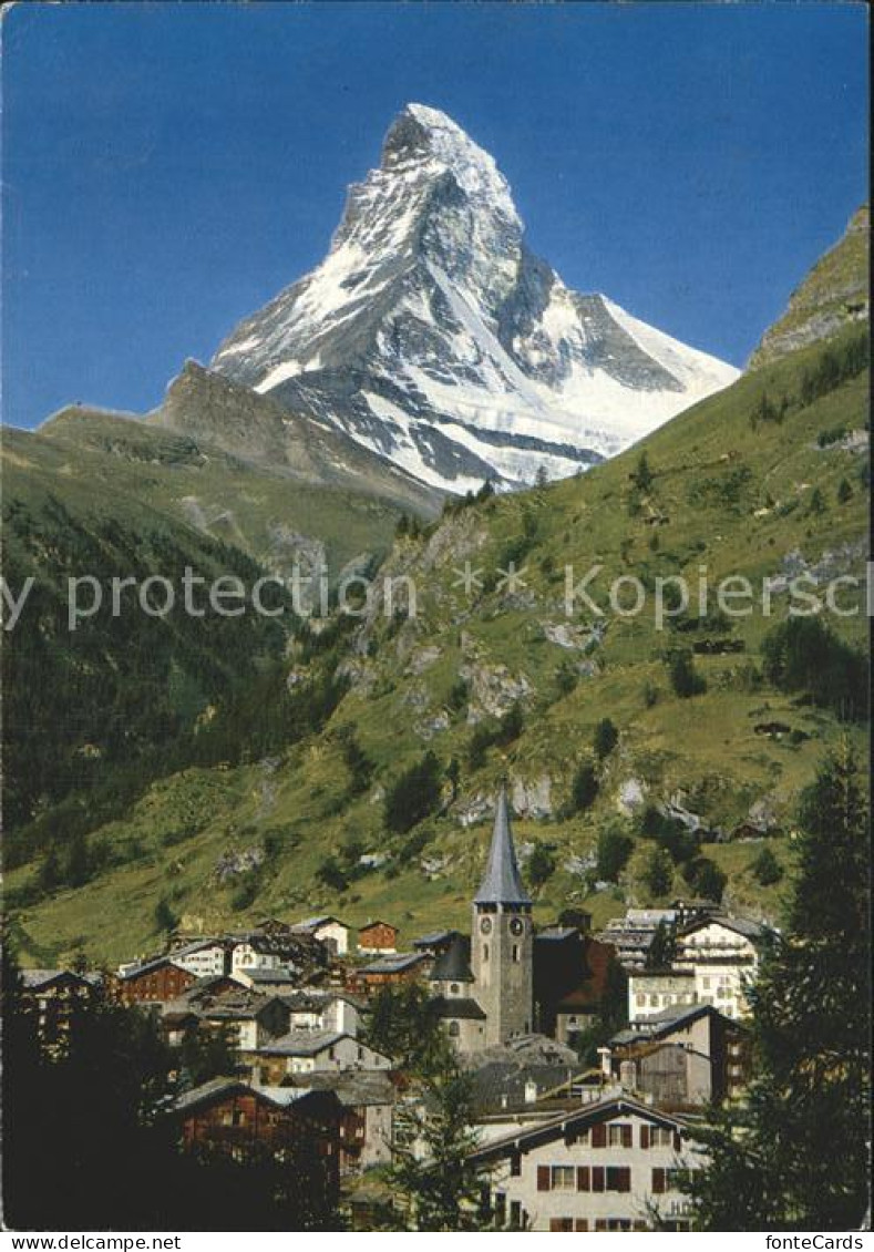 12365981 Zermatt VS Ortsansicht Mit Kirche Matterhorn Walliser Alpen  - Altri & Non Classificati