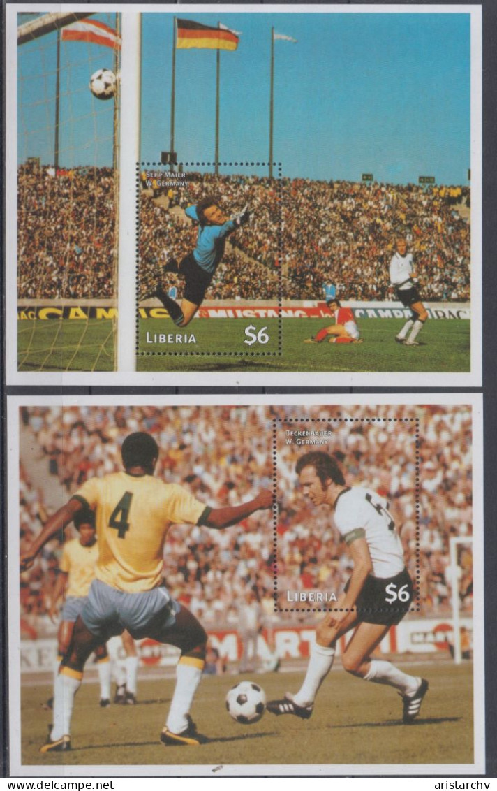 LIBERIA 1998 FOOTBALL WORLD CUP 2 S/SHEETS 2 SHEETLETS AND 6 STAMPS - 1998 – Frankrijk