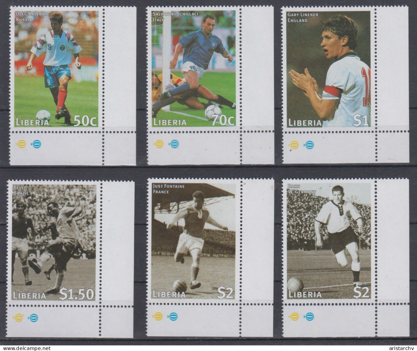 LIBERIA 1998 FOOTBALL WORLD CUP 2 S/SHEETS 2 SHEETLETS AND 6 STAMPS - 1998 – France