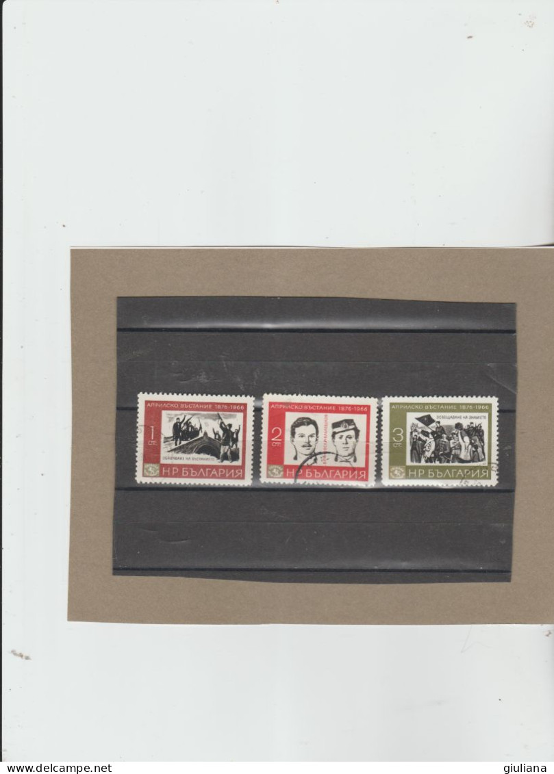 Bulgaria 1966 - (YT) 1399/04 Used "90° Anniversario Dell'insurrezione Contro I Turchi£" - 3 Valori Della Serie - Used Stamps