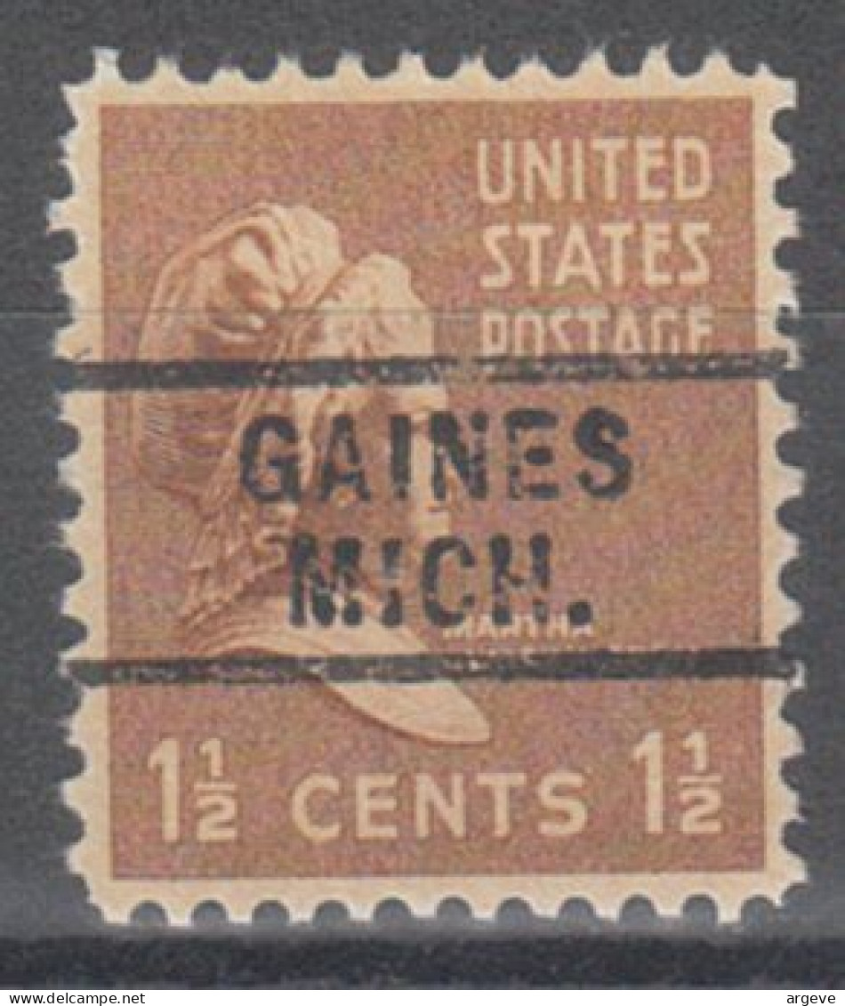 USA Precancel Vorausentwertungen Preo Locals Michigan, Gaines 729 - Precancels