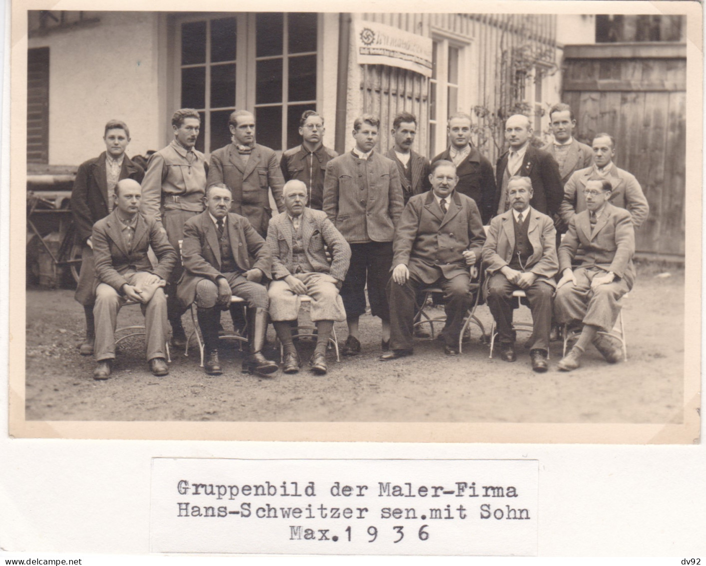 ALLEMAGNE GRUPPENBILD DES MALER FIRMA HANS SCWEITZER SEN.MIT SOHN MAX 1936 - Sonstige & Ohne Zuordnung