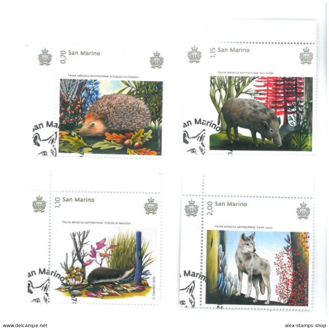 SAN MARINO 2022 CTO Fauna Selvatica Sammarinese Serie 4 Valori - New Set - Used Stamps