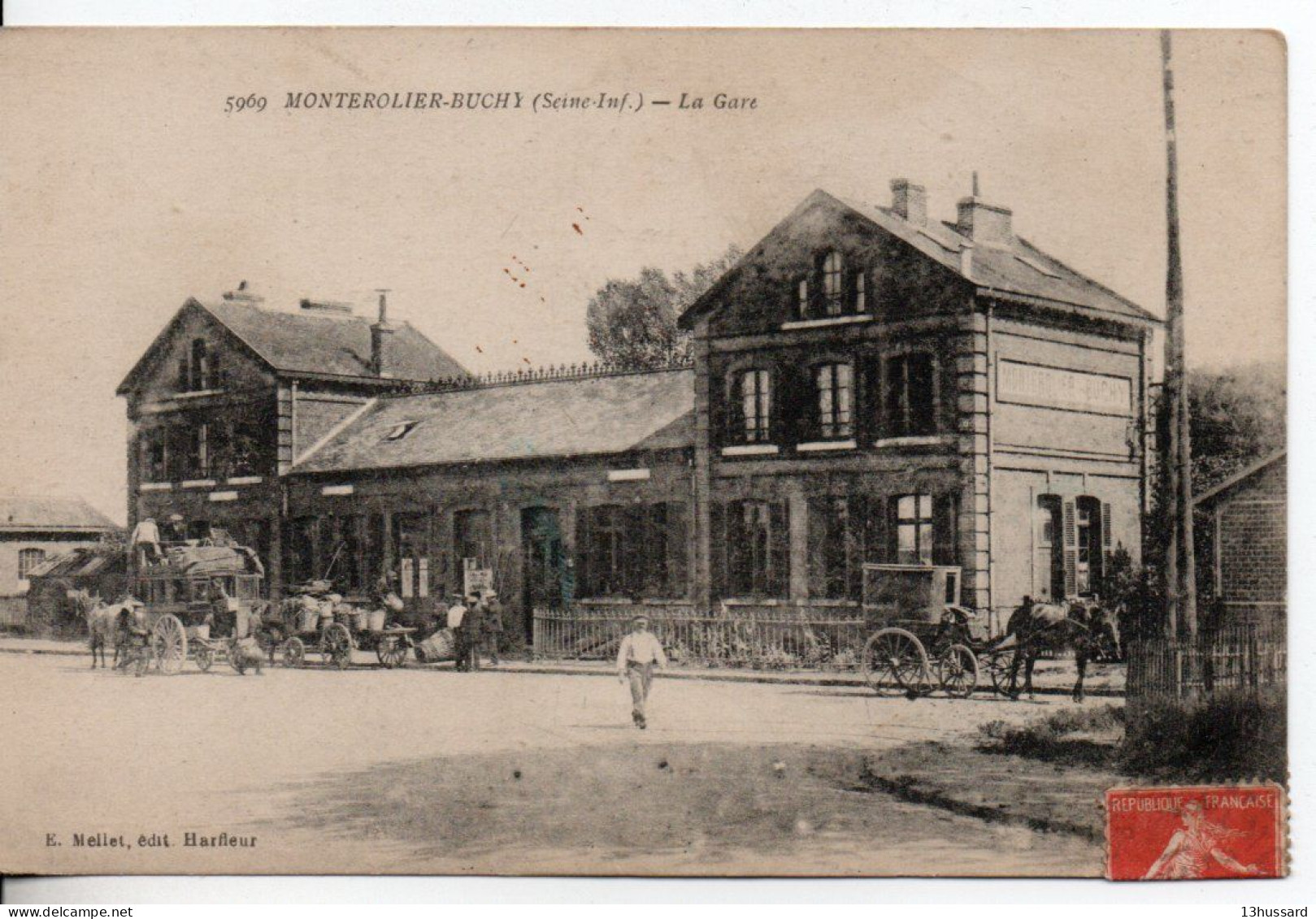 Carte Postale Ancienne Monterolier Buchy - La Gare - Chemin De Fer - Other & Unclassified