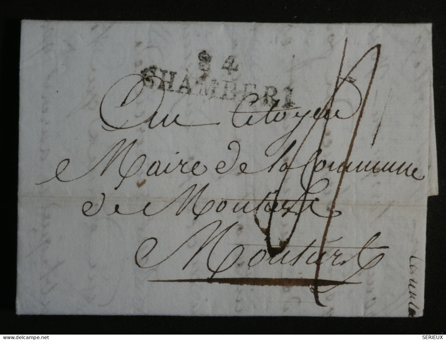 DN16   FRANCE   LETTRE 1792   CHAMBERI A   MOUSTIERS  +AFF. INTERESSANT +++ - 1701-1800: Voorlopers XVIII