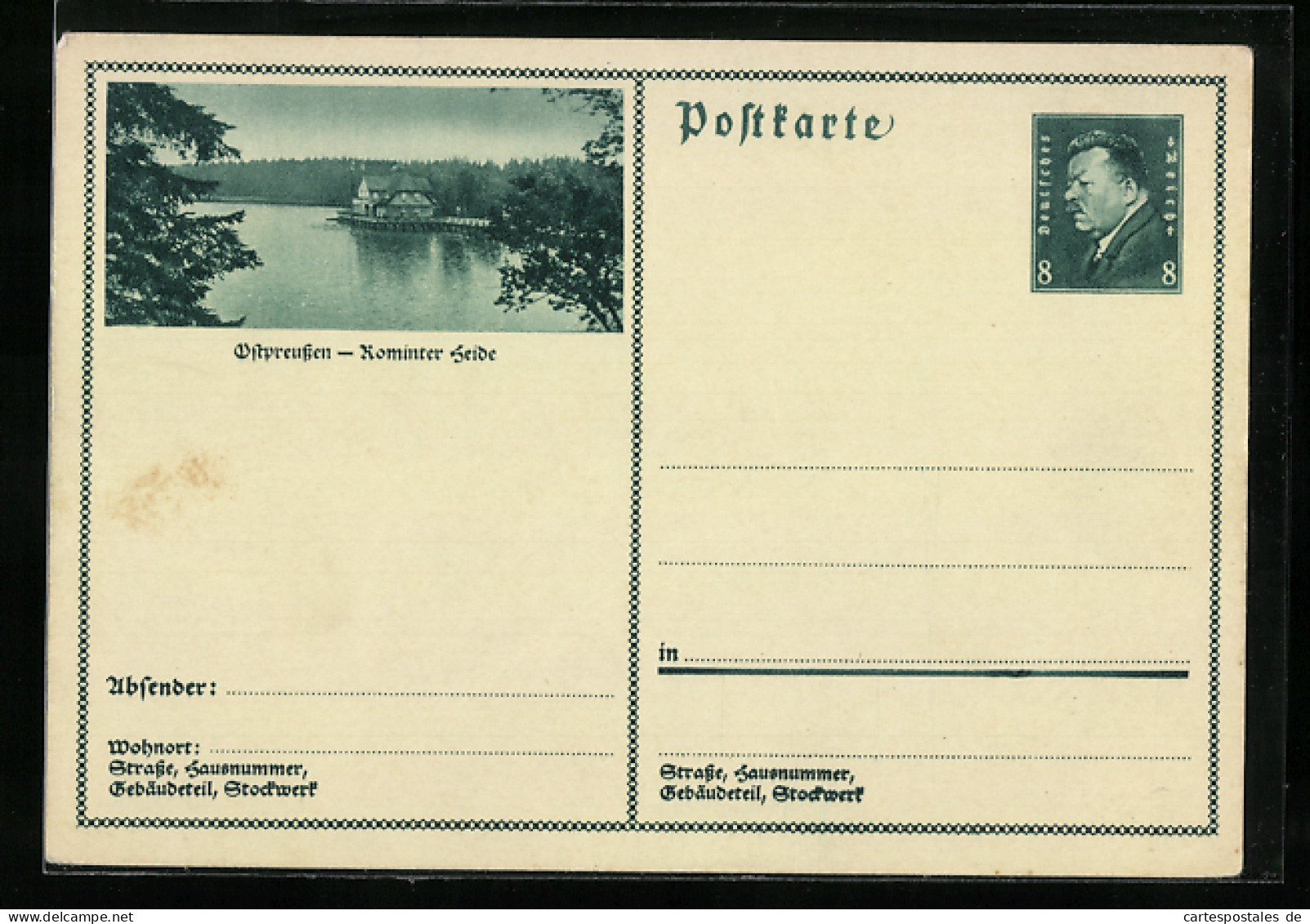 AK Ostpreussen, Rominter Heide, Ganzsache  - Postcards