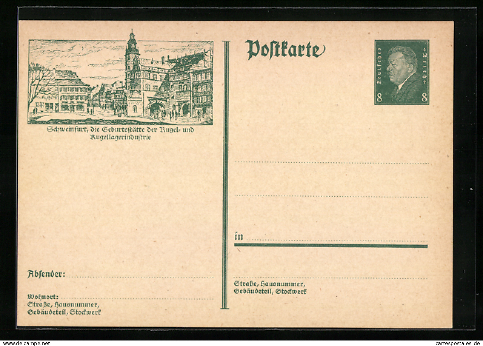 AK Schweinfurt, Geburtsstätte Der Kugel- Und Kugellagerindustrie, Ganzsache  - Postcards