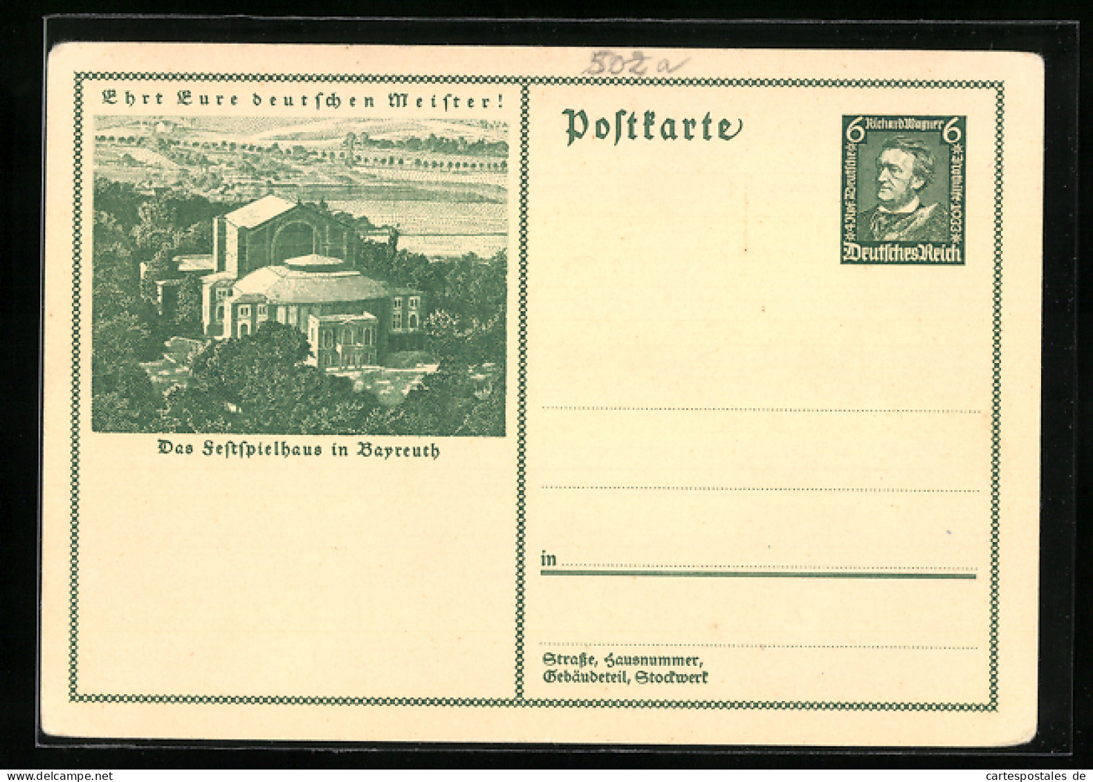 AK Bayreuth, Blick Zum Festspielhaus, Ganzsache  - Briefkaarten