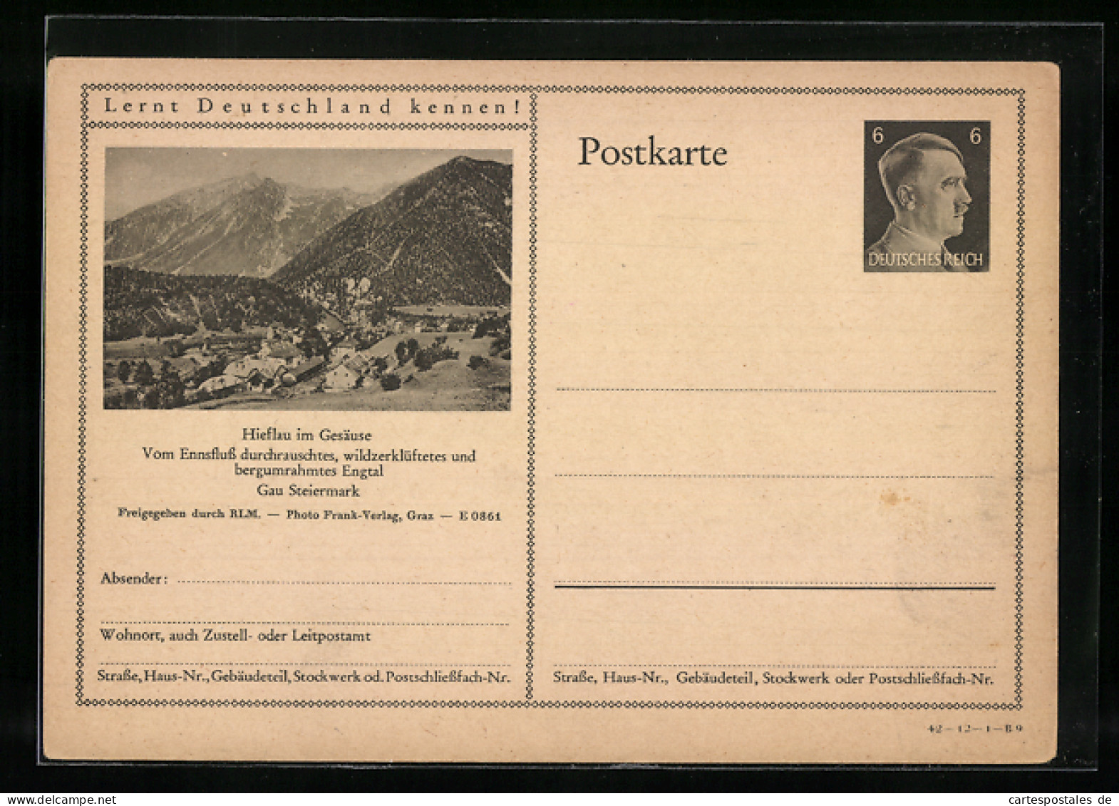 AK Hieflau, Gesamtansicht Gegen Die Berge, Ganzsache Lernt Deutschland Kennen  - Postcards