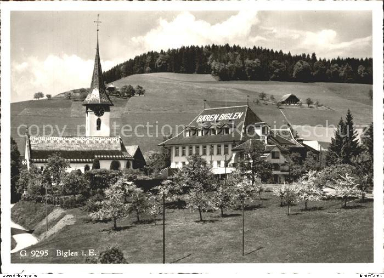 12360142 Biglen Hotel Baeren Kirche Biglen - Sonstige & Ohne Zuordnung