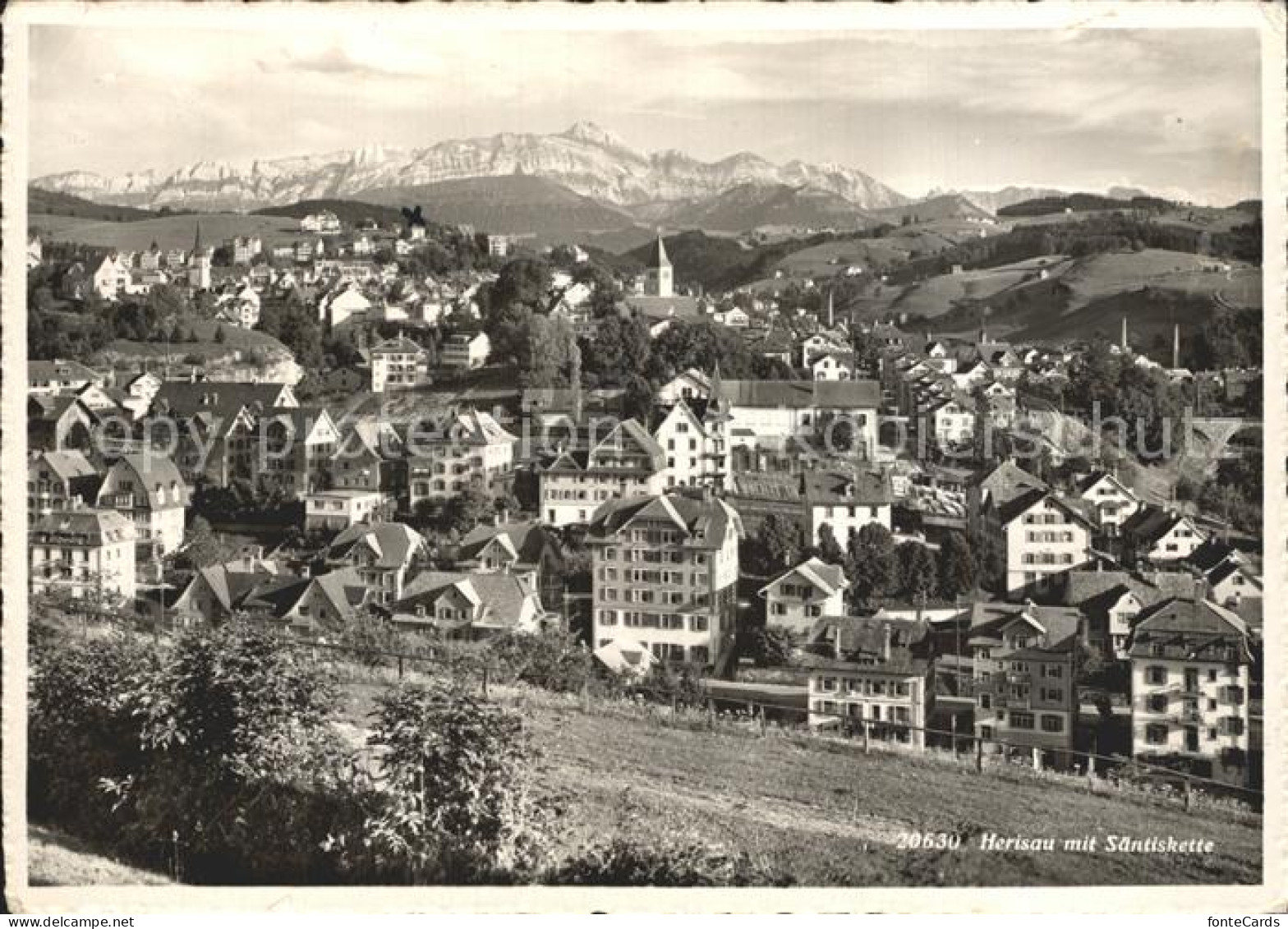 12360113 Herisau AR Stadtbild Mit Saentiskette Appenzeller Alpen Herisau AR - Sonstige & Ohne Zuordnung