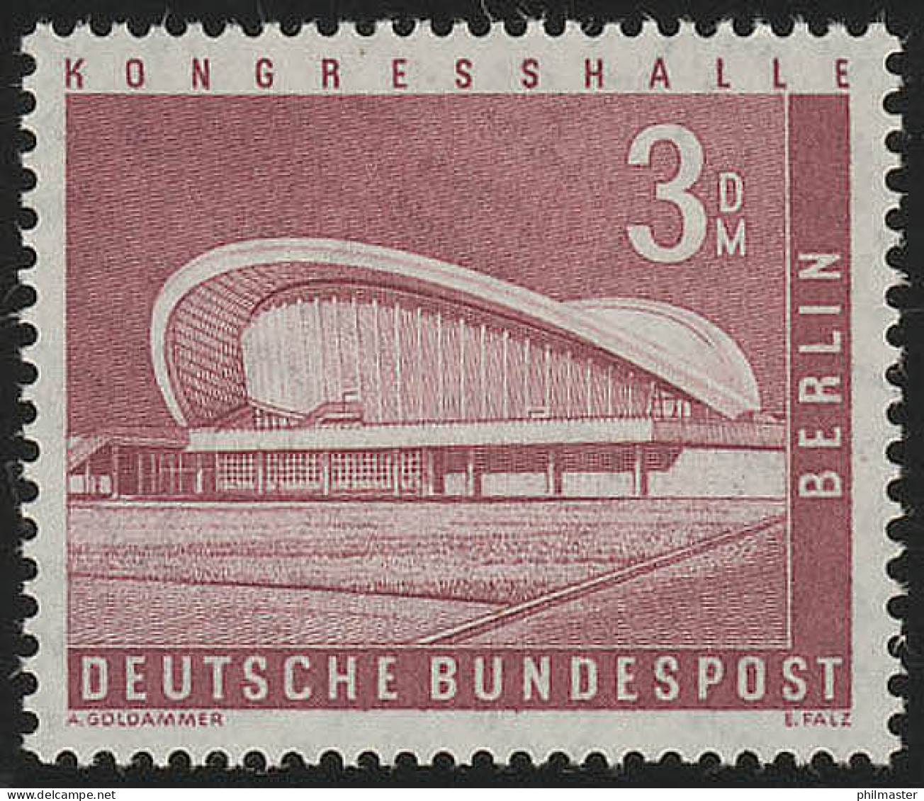 154w Glatt Stadtbilder Kongresshalle 3 DM ** Postfrisch - Unused Stamps