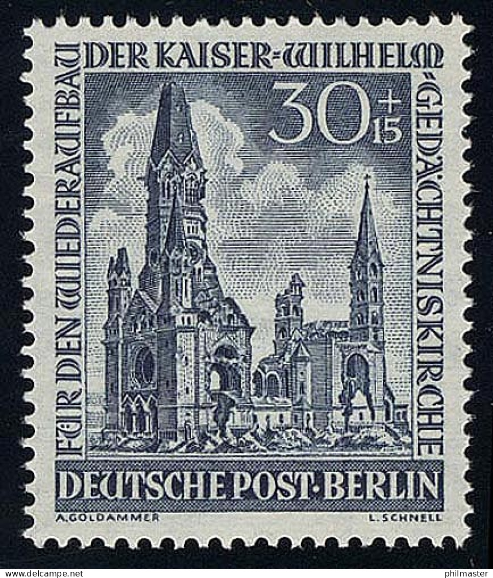 109 Kaiser-Wilhelm-Gedächtniskirche 30+15 Pf, ** - Ungebraucht