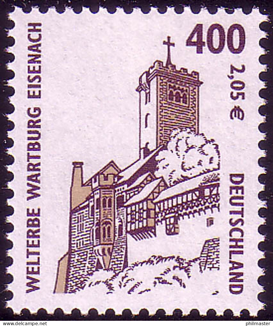 2211 Sehenswürdigkeiten 400 Pf/ 2,05 Euro Wartburg ** - Unused Stamps