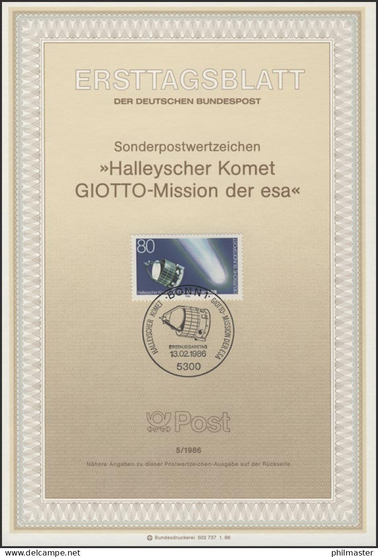 ETB 05/1986 Halleyscher Komet, ESA - 1981-1990