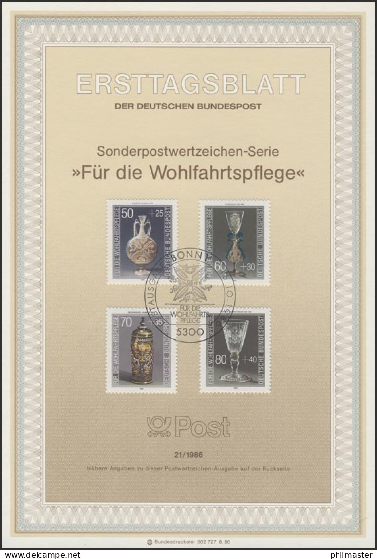 ETB 21/1986 Wohlfahrt: Kostbare Gläser - 1981-1990